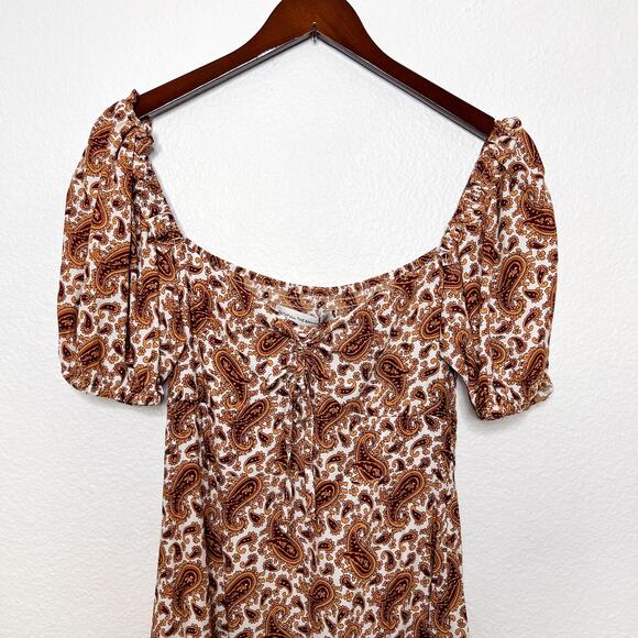 Faithfull The Brand Juniper Sable Paisley Midi Dress Size 6 - Picture 3 of 9